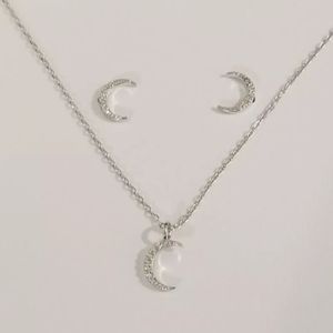 2 PC ISABELLA M. Sterling Silver CRESCENT MOON Nec